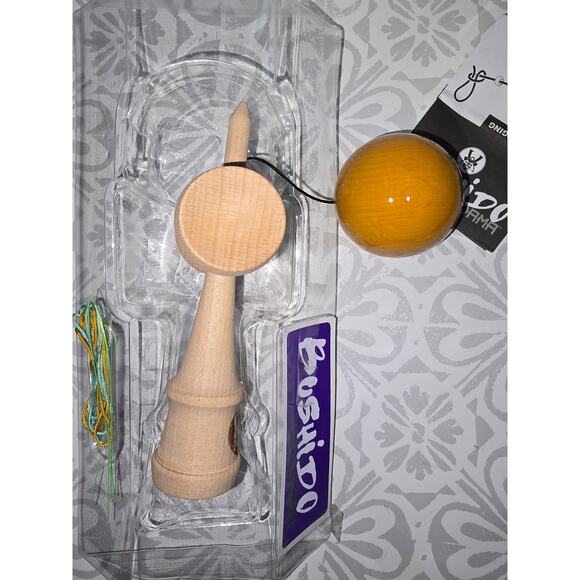 New Open Box -Bushido Kendama “Ultimate” Skill Toy – Beechwood Ken + Yellow Tama - Picture 10 of 16